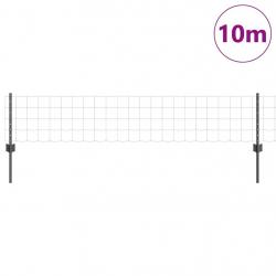 Clôture Euro avec 5 poteaux U Gris 0.4x10 m en acier