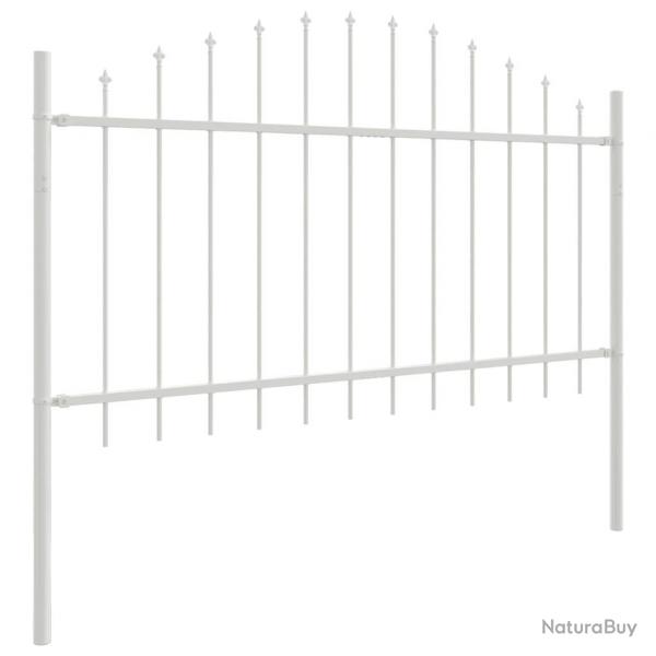Clture de jardin blanche avec sommet arrondi, 5,1 x 1 m en acier.
