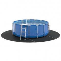 Tapis de sol pour piscine noir Ø 306 cm en tissu non tissé, rond.