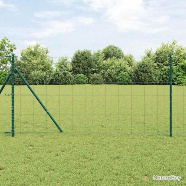 Euro Fence avec 13 poteaux 1,2x25 m en acier galvanis vert