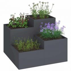 Jardinière 100x100x60 cm en acier anthracite