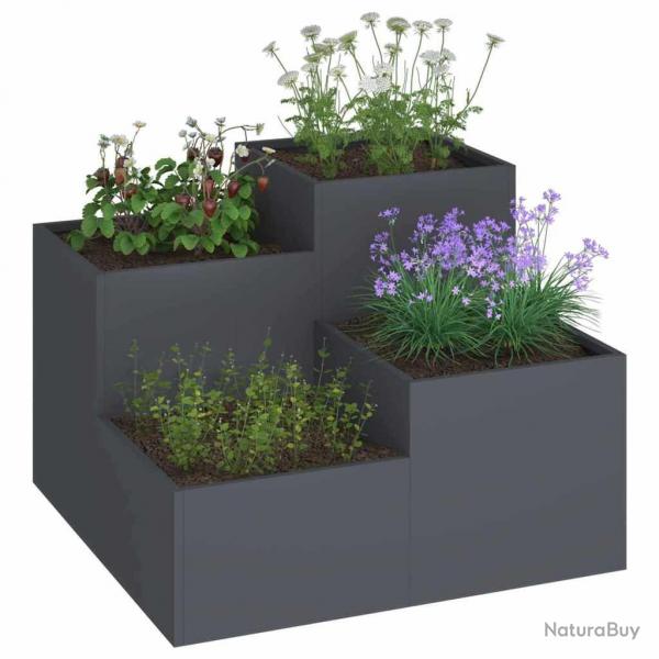 Jardinire 100x100x60 cm en acier anthracite
