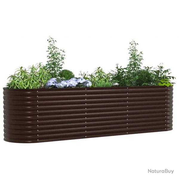 Bac de jardin surlev marron 320x80x81 cm en acier galvanis