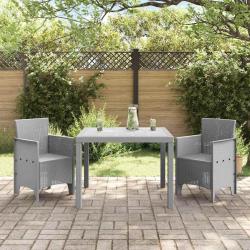 Ensemble de salle à manger de jardin 3 pcs Gris clair