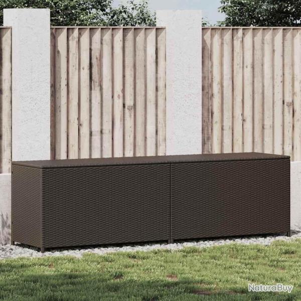 Bote de rangement de jardin rsine tresse 200x50x60 cm marron