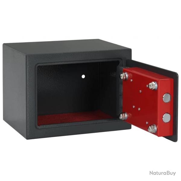 Coffre-fort avec verrou  cl gris fonc 17x23x17 cm en acier
