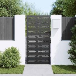 Porte de Jardin Noir 105 x 200 cm Acier peint par poudre