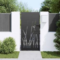 Porte de Jardin Noir 105 x 200 cm Acier peint par poudre