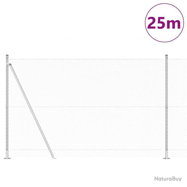 Set de Clture Set de 2 Acier galvanis 25 x 1,5 m Durable