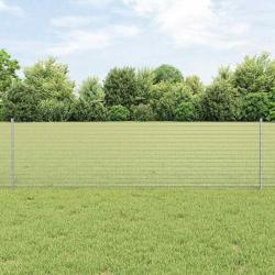 Clôture en fil soudé avec 22 U Posts Argent 0.6x50 m Acier