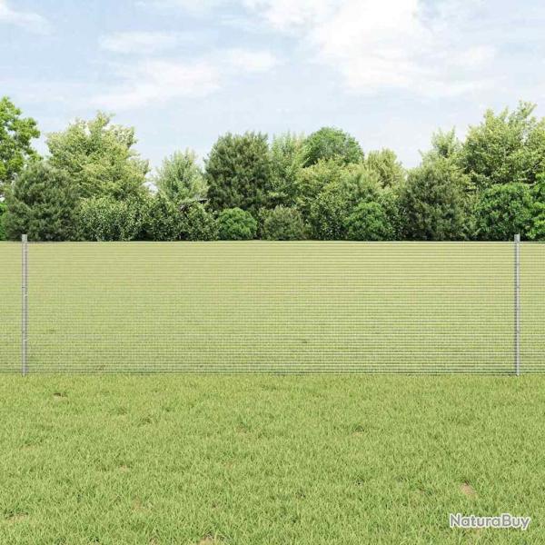 Clture en fil soud avec 22 U Posts Argent 0.6x50 m Acier