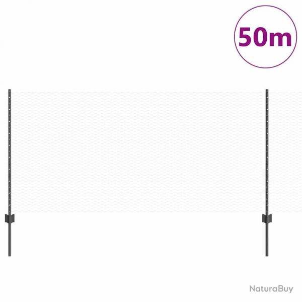 Pieux de Clture 22 pcs U-Channel Gris 100 cm Acier
