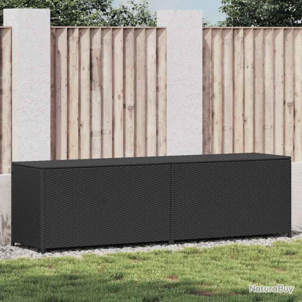Bote de rangement de jardin rsine tresse 200x50x60 cm noir