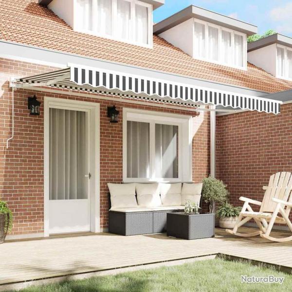 Tissu de remplacement pour auvent pour cadre de 4x2 m en anthracite et blanc