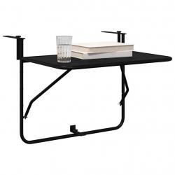 Table de balcon pliable Noir 60x40 cm en acier