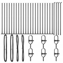 Poteaux de clôture avec bases 26 pcs Ø32mm 90cm en acier galvanisé