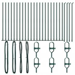 Posts de clôture avec base, 26 pcs, Ø32mm, 90cm, en acier galvanisé.