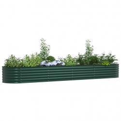 Bac de jardin surélevé Vert 400x80x44 cm en acier galvanisé