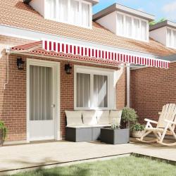 Tissu de remplacement d'auvent pour cadre 4x2 m Rouge et Blanc