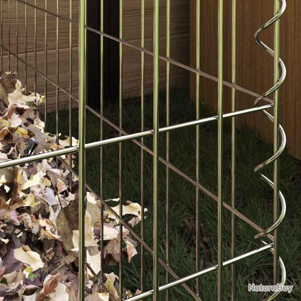 Composteur de jardin 50x50x50 cm en acier galvanis carr