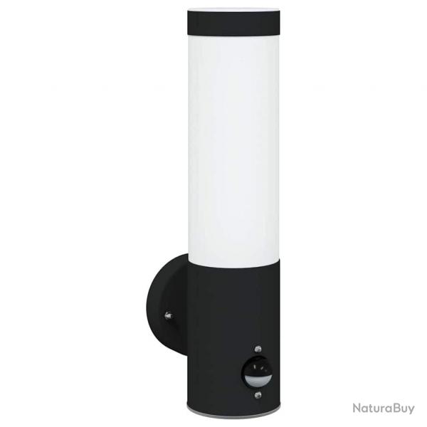 Luminaires muraux d'extrieur avec capteur 2 pcs Noir en acier inoxydable IP44