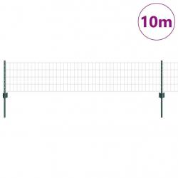 Grillage Euro avec 5 Poteaux U Vert 0.4x10 m Acier