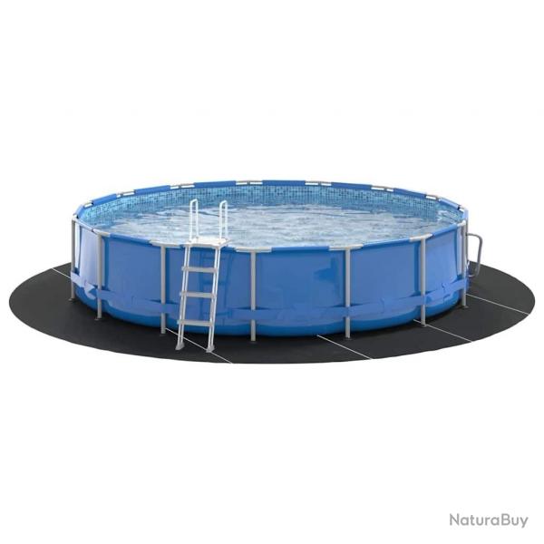 Tapis de sol de piscine noir  610 cm en tissu non tiss, rond