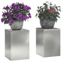 Supports de Plantes Extérieurs 2 pcs 24x24x35 cm Acier Galvanisé