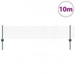 Clôture en fil soudé avec 5 poteaux en U Vert 0.4x10 m Acier