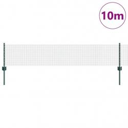 Clôture en fil soudé avec 5 poteaux U Verte 0.4x10 m Acier