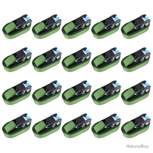 Sangles d'arrimage  cliquet 20 pcs 800 daN 6 m Vert