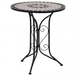 Table de bistro mosaïque Gris 60 cm Céramique