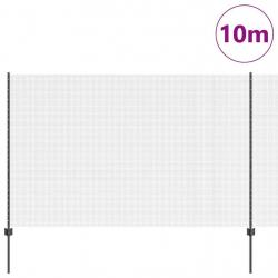 Clôture en fil soudé avec 10 poteaux en U Gris 1.6x10 m Acier