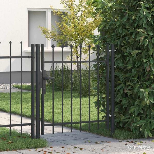 Porte de Clture Gris 100 x 100 cm Acier revtu de poudre