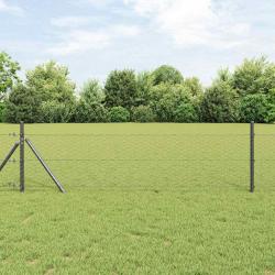 Clôture Hexagonale Grise Gris 0.6 x 25 m Acier