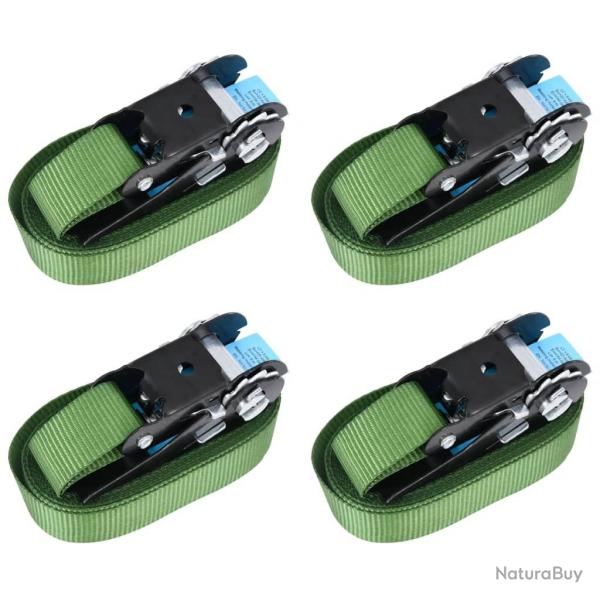 Sangles d'arrimage  cliquet 4 pcs 800 daN 6 m Vert