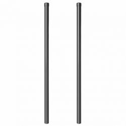 Poteaux de clôture 2 pcs Gris 120 cm Acier peint par poudre