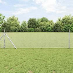 Clôture Hexagonale Grise Argent 0.4 x 25 m Acier galvanisé