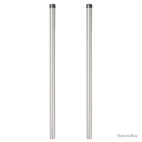Poteaux de clture 2 pcs Argent 120 cm Acier galvanis