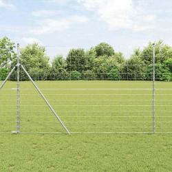 Clôture de champ 1,6x10 m en acier galvanisé