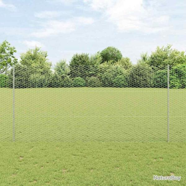 Poteaux de clture 22 pcs en U de 150 cm en acier galvanis