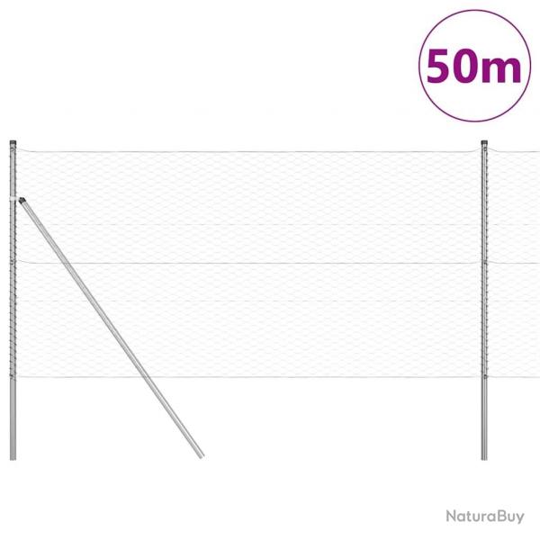 Clture Hexagonale 1,2x50 m Acier Galvanis