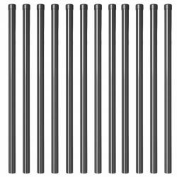 Poteaux de clôture 12 pcs Gris 100 cm Acier peint par poudre