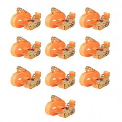 Sangle d'arrimage 10 pcs 0,4 tonne 6 m x 25 mm Orange