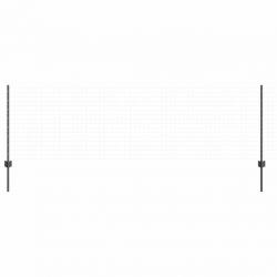Poteaux de clôture 11 pcs U-Channel gris 80 cm en acier