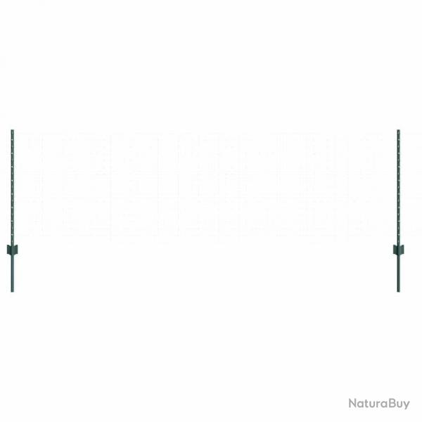 Poteaux de clture , 11 pcs, U-Channel, vert, 80 cm, acier