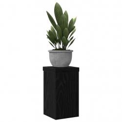 Supports de plantes 2 pcs en chêne noir, dimensions 10x10x18 cm, fabriqués en bois d'ingénierie.