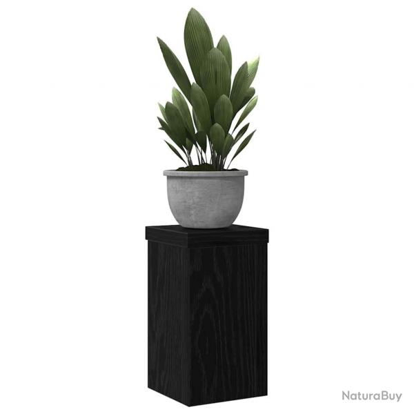 Supports de plantes 2 pcs en chne noir, dimensions 10x10x18 cm, fabriqus en bois d'ingnierie.