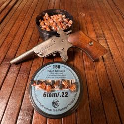 PETIT PISTOLET ELG CALIBRE 22 OU 6 mm CANON BASCULANT