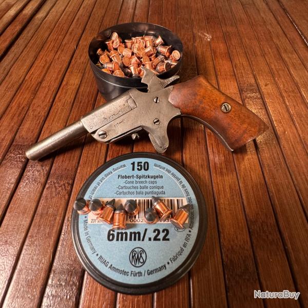 PETIT PISTOLET ELG CALIBRE 22 OU 6 mm CANON BASCULANT